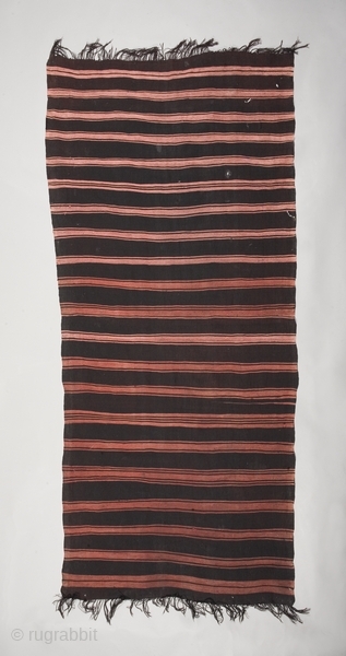 Woman's mantle cod. 0395. Silk and wool. Berber people. South Tunisia. First half 20th. century. Good condition with some small holes. Dimension cm. 210 x 98 (82.5" x 38.5").    
