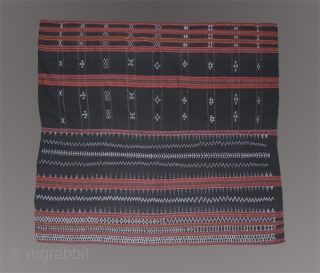 Loincloth cod. 0416. Dyed cotton with glass beads woven in the cloth. Cotu culture. Central Highlands. Vietnam. Early/mid. 20th. century. Very good condition. Cm. 135 x 150 (53 x 59 inches).  