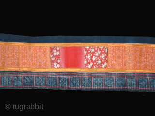 Woman' s skirt cod. 0096. Cotton embroidery on cotton. Hmong hilltribe. Laos. Circa 1960's. Very good condition. Cm. 48 x 488 ( 1'7" x 16').         ...