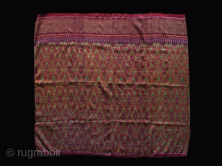 Ikat Sampot (Sarong)cod. 0680. Silk, natural dyes with brilliant colors. Cambodia. Circa early 20th. century. Extremely finely woven. Handstitched to form a tube. Dimension cm 180 x 90 (71" x 35")
The bold ...