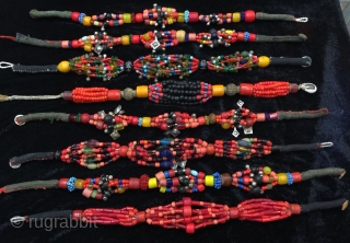 Tribal Pashtun old glass beads choker necklaces from Afghanistan
                        