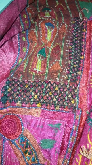 \ and Silk embroidered antique silk Dress
From Pashtoon Tribal area of Pakistan(Dera Ismail Khan)
Early 20th century or more than 100 years old
Condition is good         