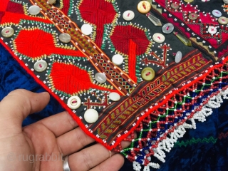 Tribal Kohistan Valley headdress.Completly hand embroidered done with silk threads. In best condition.Please check images for size.The measurement is in inches.            