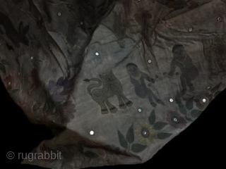 Tribal old large textile from India.Hand Embroidery
Circa early to mid 20th century                     