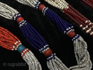 Tribal Pashtun antique beaded necklaces from swat valley of Pakistan.
In original stringing and good condition                  