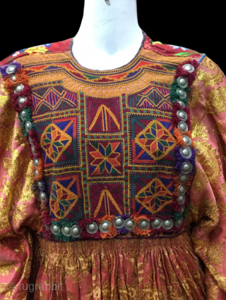 Tribal Pashtun woman dress from Afghanistan 
The embroidery on front and sleeves of the dress is complete handmade and done with silk 
In excellent condition        