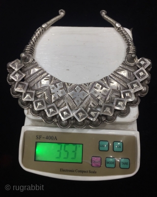Tribal antique rare high quality silver torque from Swat valley of Pakistan , Complete handcrafted
                  