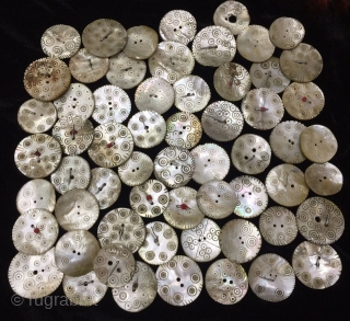 Antique mother of pearl buttons from gilgit , Pakistan                        