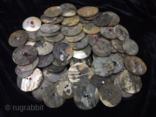 Antique mother of pearl buttons from gilgit , Pakistan                        
