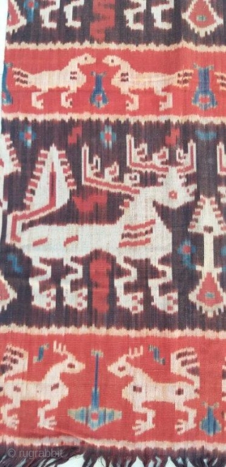 The item you just saw is an extraordinary, single of its kind, extraordinary hand loomed vintage ikat panel from sumba, indonesian from the early 20th century. This is a Genuine Old and  ...