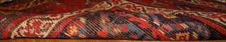 #1B442  Handmade antique Persian Kurdish distressed runner 3.4' x 12.3' ( 103cm x 375cm ) 1900.C                