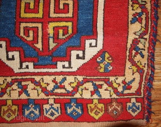 #1B355 Turkish "Yastik" rug 1.11' x 3.2' 1880, in original good condition.                     