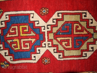 #1B355 Turkish "Yastik" rug 1.11' x 3.2' 1880, in original good condition.                     