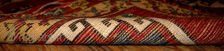 #1B355 Turkish "Yastik" rug 1.11' x 3.2' 1880, in original good condition.                     