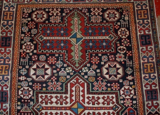 #1B560  Hand made antique Caucasian Akstafa rug 3.6' x 5.6' ( 110cm x 170cm ) 1890.C
                