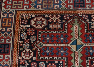 #1B560  Hand made antique Caucasian Akstafa rug 3.6' x 5.6' ( 110cm x 170cm ) 1890.C
                