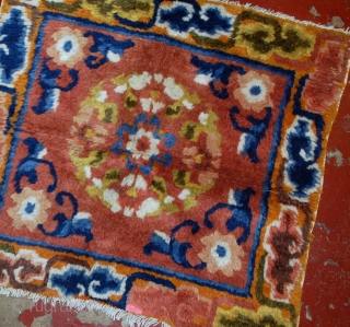 #1B546  Hand made antique collectible Chinese Ningsha rug 1.1' x 1.9' ( 33cm x 58cm) C.1880                