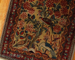 #1B484  Hand made antique Persian Dabir Kashan rug 2,1' x 3,4' ( 64cm x 103cm ) 1890.C
               