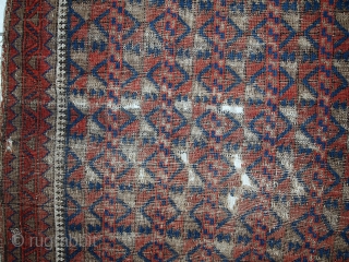 #1C444  Hand made antique Afghan Baluch rug 2.9' x 4.3' ( 89cm x 132cm ) 1880.C                