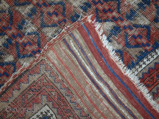#1C444  Hand made antique Afghan Baluch rug 2.9' x 4.3' ( 89cm x 132cm ) 1880.C                