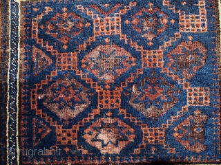 Handmade antique collectible Afghan Baluch bag face 1.7' x 2' ( 54cm x 62cm ) 1900s - 1C360               