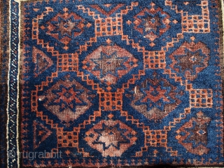 Handmade antique collectible Afghan Baluch bag face 1.7' x 2' ( 54cm x 62cm ) 1900s - 1C360               