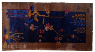 #1B553  Hand made antique Art Deco Chinese rug 3.1' X 5.9' ( 94cm x 180cm ) C.1920               