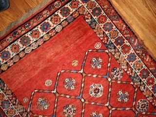 Handmade antique Persian Kurdish runner 3.2' x 12.2' ( 97cm x 371cm ) 1900 - 1B444                 