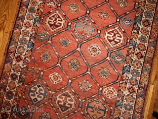 Handmade antique Persian Kurdish runner 3.2' x 12.2' ( 97cm x 371cm ) 1900 - 1B444                 