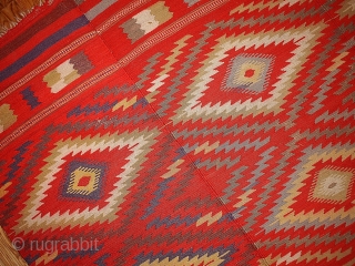 #1B70  Hand made Moroccan kilim 5.7' x 9' ( 173cm x 274cm )                   