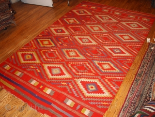 #1B70  Hand made Moroccan kilim 5.7' x 9' ( 173cm x 274cm )                   