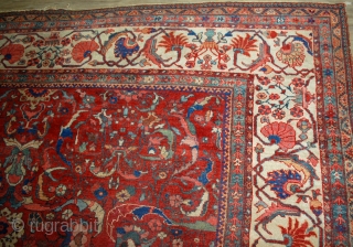 Handmade antique Persian Sultanabad rug 9.10' x 13' ( 303cm x 396cm) 1880s - 1B458                  