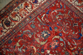 Handmade antique Persian Sultanabad rug 9.10' x 13' ( 303cm x 396cm) 1880s - 1B458                  