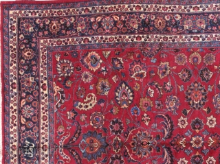 Handmade antique Persian Mashad rug 8.7' x 11' ( 265cm x 335cm ) 1910s - 1B461                 