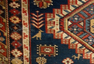 #1B478  Hand made antique Caucasian Karakachli rug 4.11' x 5.9' ( 152cm x 180cm ) C.1870                