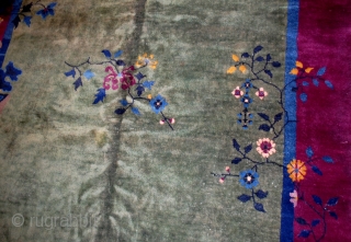 Handmade antique art deco Chinese rug 6.2' x 11.7' ( 189cm x 356cm) 1930s - 1B466                 