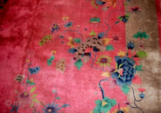 Hand made antique art deco Chinese rug 8.10' x 11.7' ( 273cm x 356cm) 1920 - 1B467                