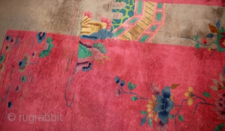 Hand made antique art deco Chinese rug 8.10' x 11.7' ( 273cm x 356cm) 1920 - 1B467                