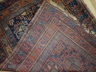 Handmade antique Persian Kurdish rug 2.1' x 2.9' ( 66cm x 90cm ) 1900s - 1C367                 