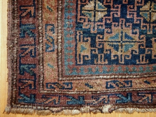 Handmade antique Persian Kurdish rug 2.1' x 2.9' ( 66cm x 90cm ) 1900s - 1C367                 