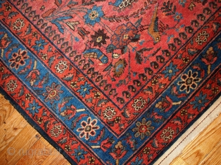 #1B129  Hand made antique Persian Lilihan rug 4.1' x 6.4' ( 125cm x 195cm) 1920.C
                 