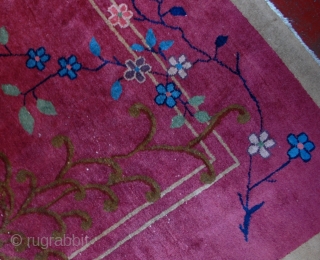 Handmade antique art deco Chinese rug 8.10' x 11.7' ( 273cm x 356cm) 1920s - 1B470                 