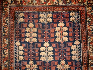 #1B416  Hand made antique Persian Kurdish rug 2.10' x 5.10' ( 89cm x 181cm ) C.1880                