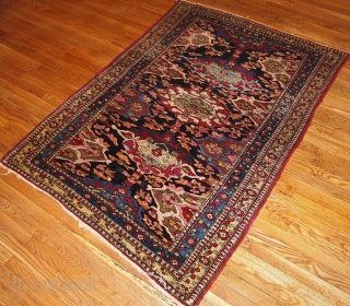 #1B150  Hand made antique Persian Isfahan rug 4.3' x 6' ( 131cm x 183) 1900.C
                 