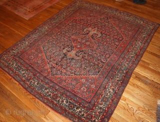 #1B177  Hand made antique Persian Bidjar rug 5.11' x 7.5' ( 186cm x 228cm ) 1880.C
                