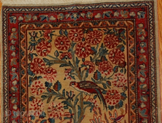 Hand made antique Persian Dabir Kashan rug 2,1' x 3,4' ( 64cm x 103cm ) 1890 - 1B484               