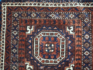 Handmade antique Afghan Baluch bag 1.4' x 1.5' ( 44cm x 45cm ) 1900s - 1C384                 