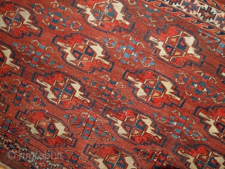 #1B320  Hand made antique collectible Turkoman Yomud rug 2.11' x 4.3' ( 94cm x 131cm) 1880.C
                