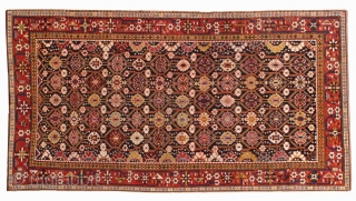 Handmade antique Caucasian Karabagh rug 5.6' x 10.6' (170cm x 323cm) 1880s - 1B490                   