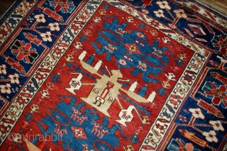 Handmade antique Caucasian Azerbaijani Shirvan rug 4.4' x 8.9' ( 134cm x 271cm ) 1910 - 1B491                